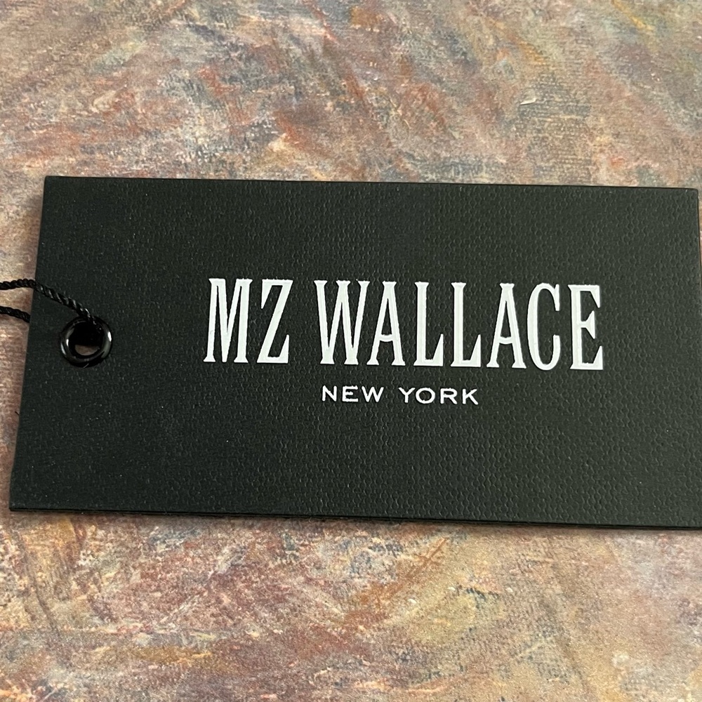 MZ Wallace Quilted Navy Blue Shoulder/Crossbody Bag with Tan Leather Trim - Picture 3 of 16